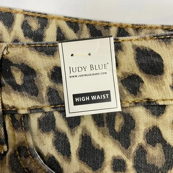 Judy Blue Leopard Animal Print Short Size Small New With Tag - Picture 4 of 7